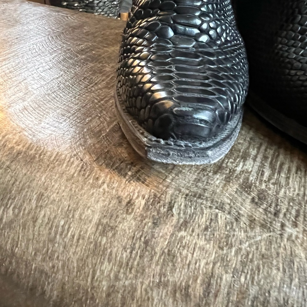 Freebird by Steven Black Embossed Snakeskin Ankle Booties - Picture 4 of 9